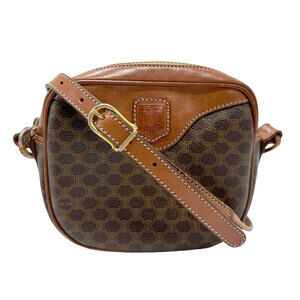Celine Shoulder Bag Brown Macadam Coated Canvas